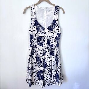 Aron International Boutique Brand Women’s Linen Blend Floral Lined Dress Small